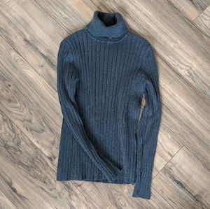 Vtg 90's Grey Ribbed Turtleneck